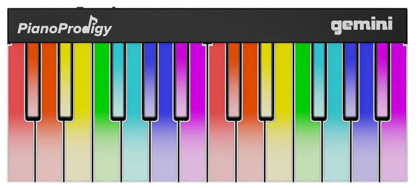 

Клавиатура MIDI Gemini GPP-101 PianoProdigy 24 клавиши с RGB подсветкой для обучения, Bluetooth, встроенный аккумулятор, GPP-101 PianoProdigy