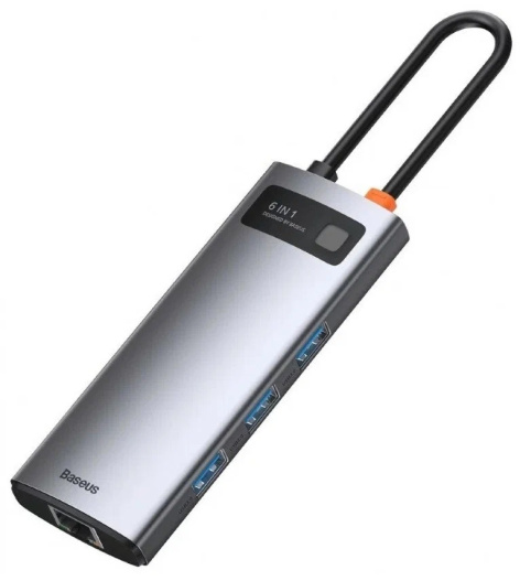 Изображение товара Концентратор Baseus CAHUB-CW0G с USB Type C и Ethernet 1 Гбит/с