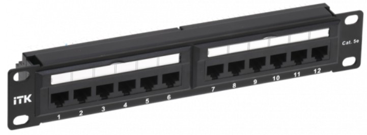 

Патч-панель 10", 12xRJ45, UTP, Кат. 5е ITK PP12-1UC5EU-D05-10 1U Dual IDC, PP12-1UC5EU-D05-10