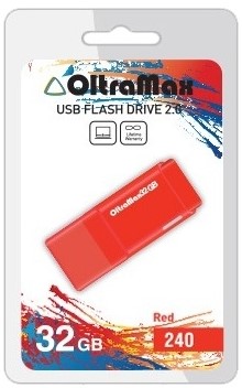

Накопитель USB 2.0 32GB OltraMax OM-32GB-240-Red 240 красный, OM-32GB-240-Red