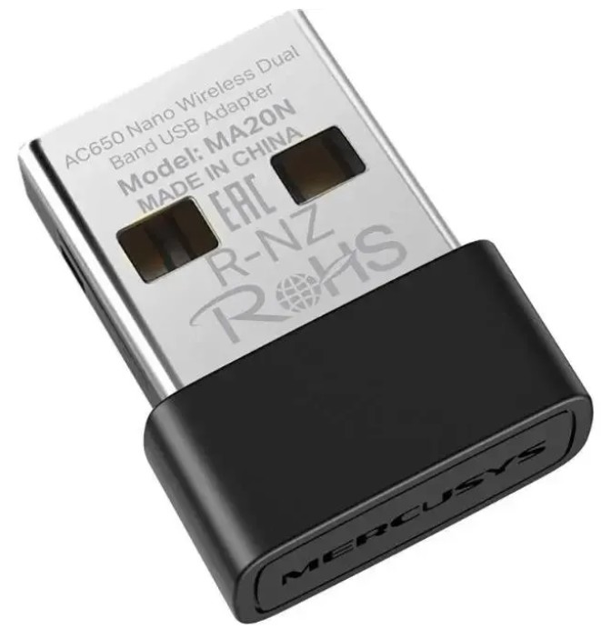 

Маршрутизатор Mercusys MA20N Адаптер Wi-Fi/ AC650 Nano Wi-Fi USB Adapter, MA20N