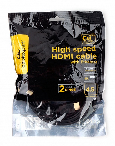 

Кабель интерфейсный HDMI Cablexpert CCF2-HDMI4-15 4,5м, v2.0, 19M/19M, черный, позол.разъемы, экран, 2 ферр кольца, CCF2-HDMI4-15
