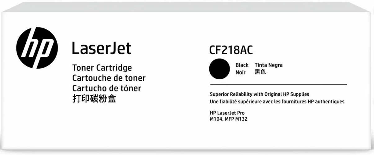 

Картридж HP CF218AC для принтера LaserJet Pro M104/M132 (1400стр.), черный, CF218AC