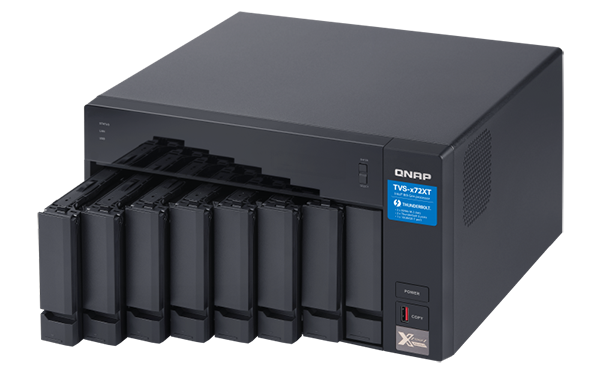 

Сетевой накопитель QNAP TVS-872XT-i5-16G 8 отсеков 3,5"/2,5", 2хM.2, 10 GbE BASE-T, 2хThunderbolt 3. i5-8400T 1,7 ГГц, 16 ГБ DDR4, TVS-872XT-i5-16G