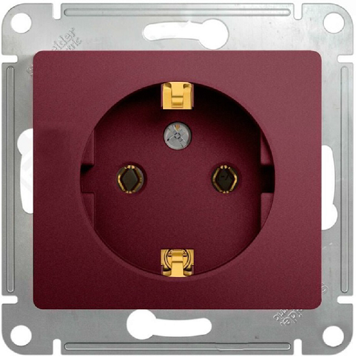 

Розетка Schneider Electric GSL001143 Glossa с заземлением (баклажановый), GSL001143
