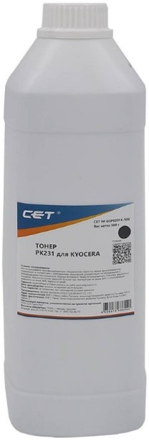 

Тонер CET PK231 OSP0231K-500 черный бутылка 500гр. для принтера KYOCERA ECOSYS M8124cidn/8130cidn, PK231