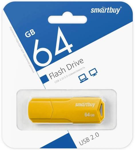 фото Накопитель USB 2.0 64GB SmartBuy SB64GBCLU-Y в Казани