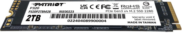 фото Накопитель SSD M.2 2280 Patriot Memory P320 в Уфе 2048 ГБ