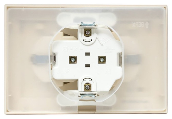 фото Розетка двухместная с заземлением в сборе EKF UP1-SOI-211-44