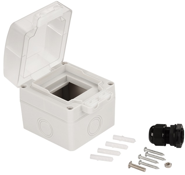 

Бокс настенный Lanmaster LAN-MB-F45/1-WP IP66 под 1 модуль Mosaic 45x45 мм, LAN-MB-F45/1-WP
