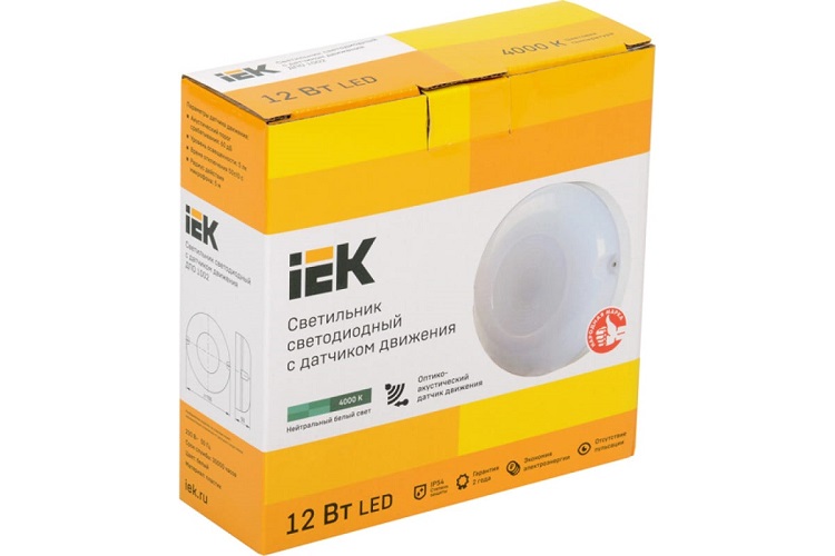

Светильник светодиодный IEK LDPO3-1002-012-4000-K01 ДПО 1002 12Вт 4000К IP54 с акуст. датчиком, LDPO3-1002-012-4000-K01