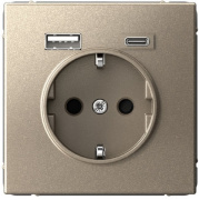 фото Розетка с заземлением с 2 USB Systeme Electric GAL000532