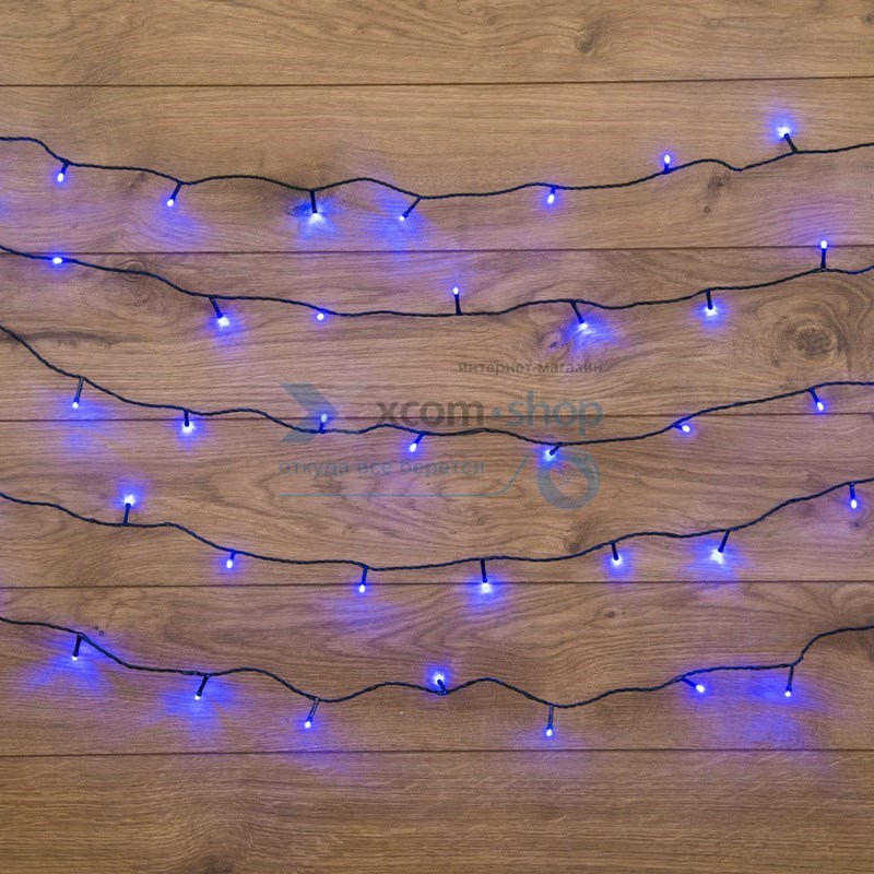 

Гирлянда NEON-NIGHT 303-023 твинкл лайт 6м, темно-зеленый ПВХ, 40 LED, цвет: синий, 303-023