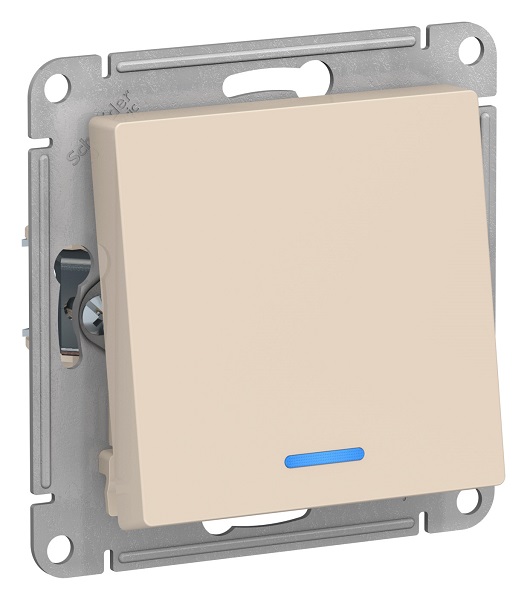 

Переключатель Schneider Electric ATN000263 AtlasDesign, 1-клавишный, с подсветкой, сх.6а, 10АХ, механизам, бежевый, ATN000263