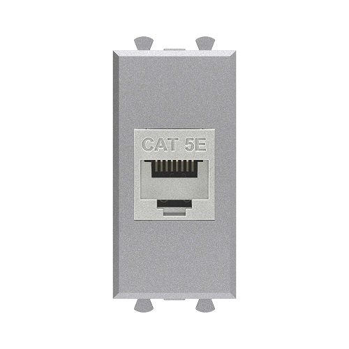 

Розетка компьютерная DKC 4404761 RJ-45 без шторки модульная, кат.5е экранированная, "Закаленная сталь", 1 модуль, "Avanti", 4404761