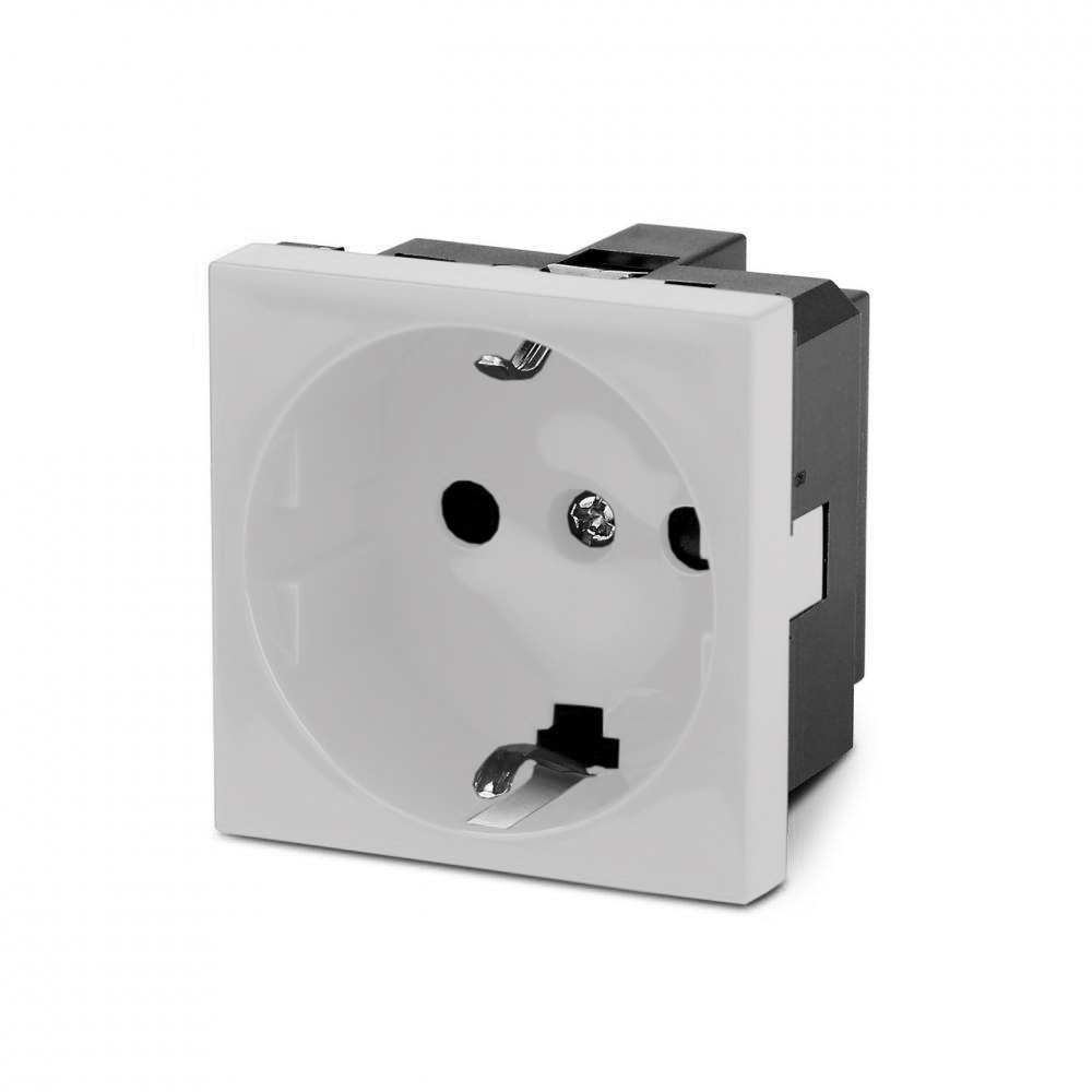 

Розетка Hyperline M45-GE-WH 2P+T Mosaic, немецкий стандарт, 45x45мм, белый, M45-GE-WH