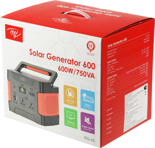 фото Аккумулятор внешний портативный ITEL Solar Generator 600(ISG-65) в Санкт-Петербургe