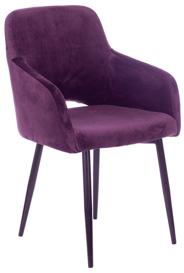 

Кресло Бюрократ CH-380F/23PLUM на ножках, металл черный, велюр, цвет: сливовый, CH-380F/23PLUM