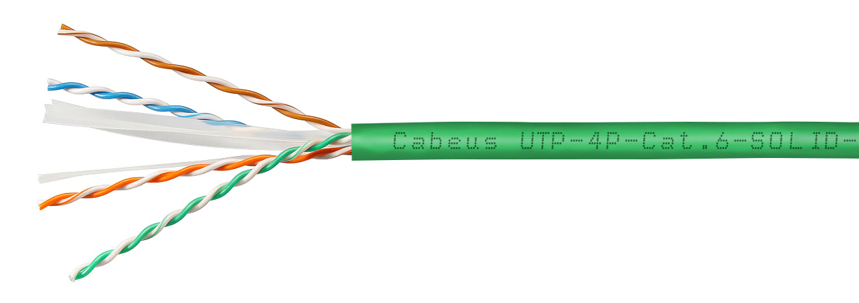 

Кабель витая пара U/UTP 6 кат. 4 пары Cabeus UTP-4P-Cat.6-SOLID-LSLTx-GN (23 AWG), одножильный, нг(А)-LSLTx, зеленый (305 м), системная гарантия 25 ле, UTP-4P-Cat.6-SOLID-LSLTx-GN