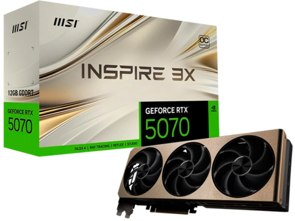 фото Видеокарта MSI GeForce RTX 5070 INSPIRE 3X (RTX 5070 12G INSPIRE 3X) в Перми