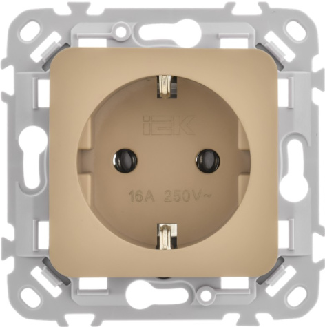 фото Розетка с заземлением  IEK FI-R11-16-1-K59