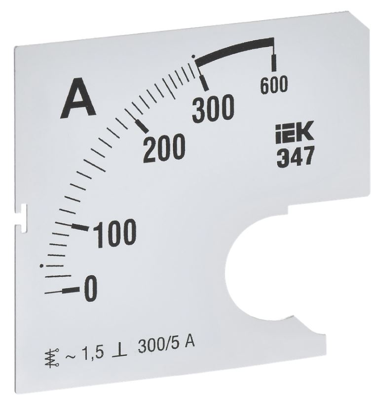 

Шкала сменная IEK IPA10D-SC-0300 для амперметра Э47 300/5А-1,5 72х72мм, IPA10D-SC-0300