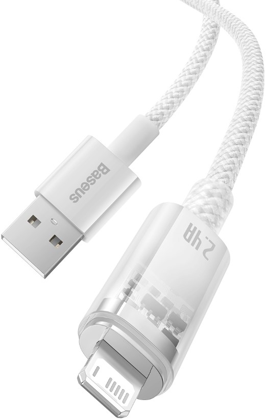 

Кабель интерфейсный Baseus CATS010002 Explorer Series Fast Charging with Smart Temperature Control USB to Lightning 2.4A 1m White (передача данных, пи, CATS010002