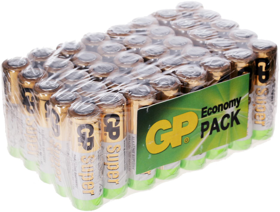 

Батарейка GP Super Alkaline 15A LR6 15A-B40 1.5V, 40шт, size AA, Super Alkaline 15A LR6