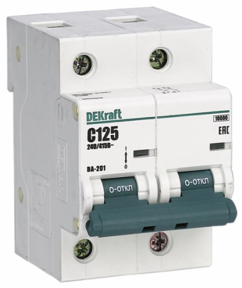 Изображение товара Автоматический выключатель DEKraft 13026DEK серии ВА-201 125 А 400 В IP20