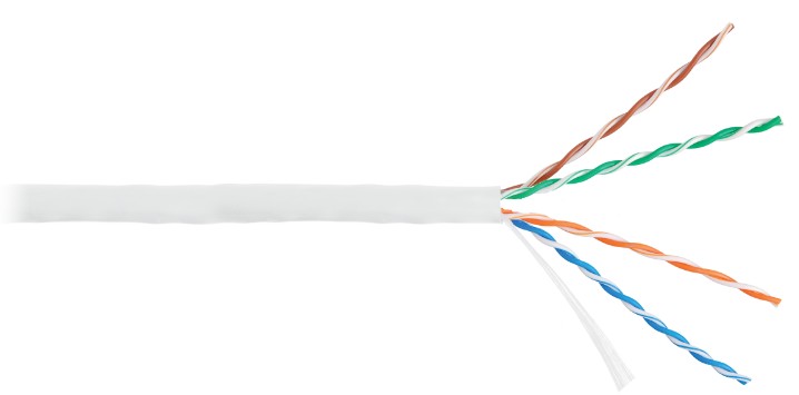 

Кабель витая пара U/UTP 5e кат. 4 пары NIKOMAX NMC 9100C-WT 24AWG(0.52 мм), медь, одножильный (solid), внутренний, полимерный материал, нг(A)-HF, белы, NMC 9100C-WT