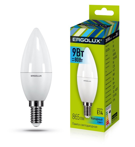 фото Лампа светодиодная ERGOLUX LED-C35-9W-E14-4K в Перми
