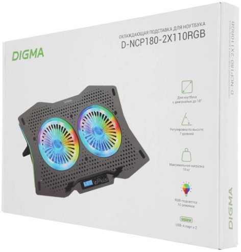 фото Подставка для ноутбука  Digma D-NCP180-2X110RGB в Красноярске
