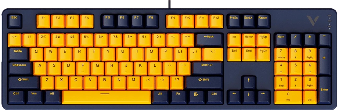 

Клавиатура Rapoo V500PRO.RU V500PRO-2024 игровая, желтый/голубой, V500PRO.RU