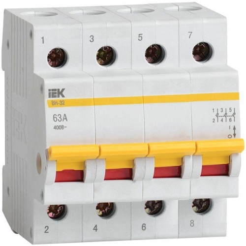 

Выключатель нагрузки IEK MNV10-4-063 ВН-32 63А/4П, MNV10-4-063