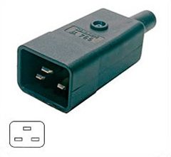 

Разъем Hyperline CON-IEC320C20 IEC 60320 C20 220В 16A на кабель, контакты на винтах (плоские выступающие штыревые контакты в пластиковом обрамлении),, CON-IEC320C20