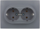 фото Розетка двухместная с заземлением в сборе IEK SK-R21-16-K03-F в Казани