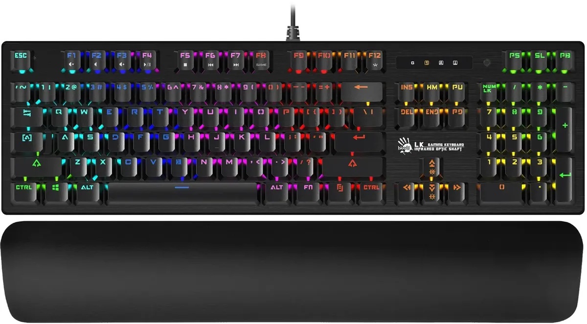 

Клавиатура A4Tech Bloody B825R механическая черный USB for gamer LED (подставка для запястий) ( 1994627, Bloody B825R