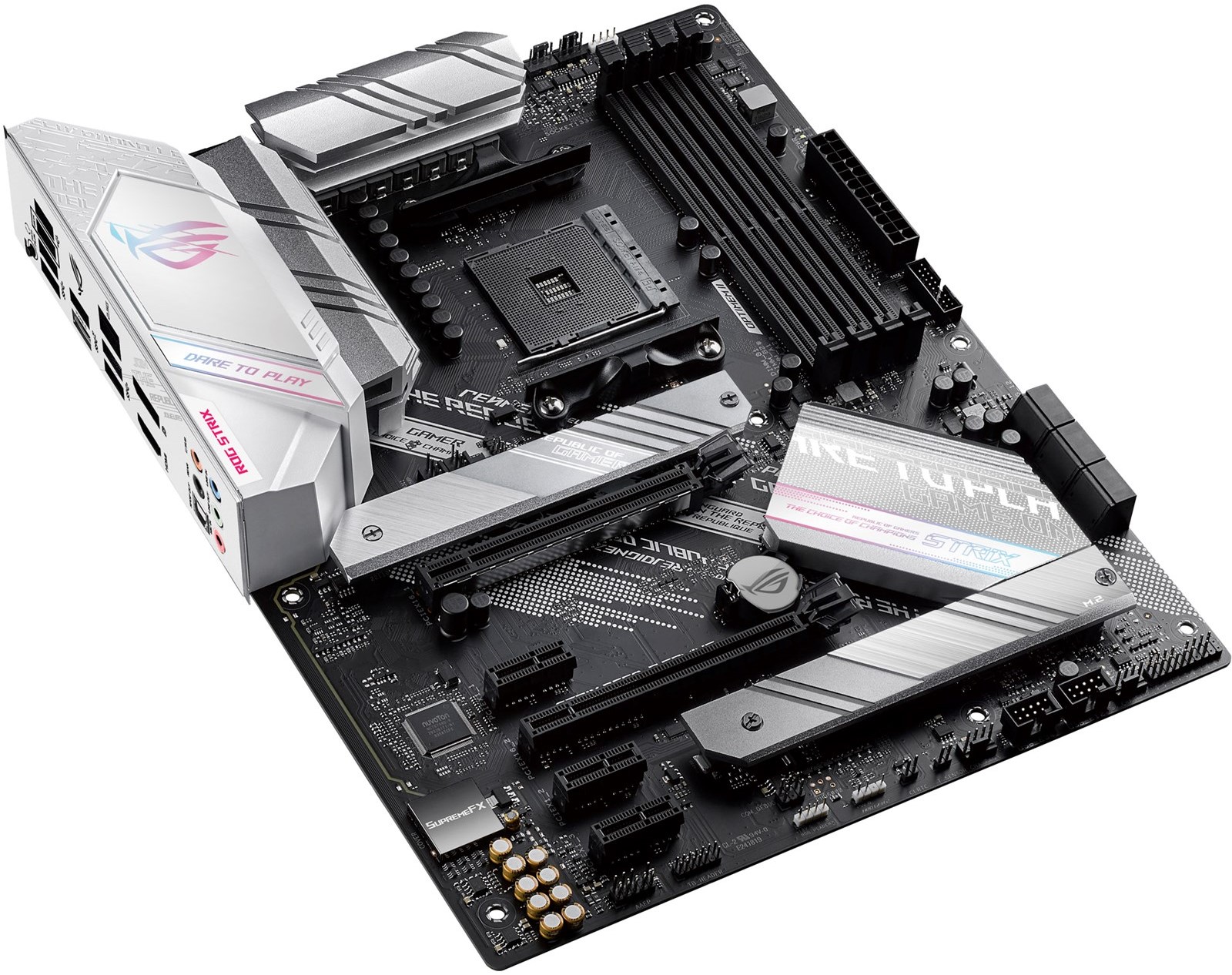 

Материнская плата ATX ASUS ROG STRIX B550-A GAMING (AM4, AMD B550, 4*DDR4(5100), 6*SATA 6G RAID, 3*M.2, 5*PCIE, 2.5Glan, 7.1CH, 7USB 3.2/USB Type-C, H, ROG STRIX B550-A GAMING