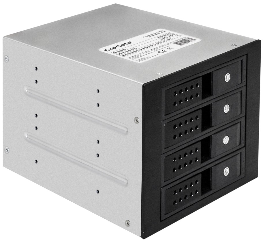 

Корзина для жесткого диска Exegate HS435-02 EX291657RUS универсальная, на 4*3,5"/2.5" SATA HDD, занимает 3*5,25" отсека, RTL, HS435-02