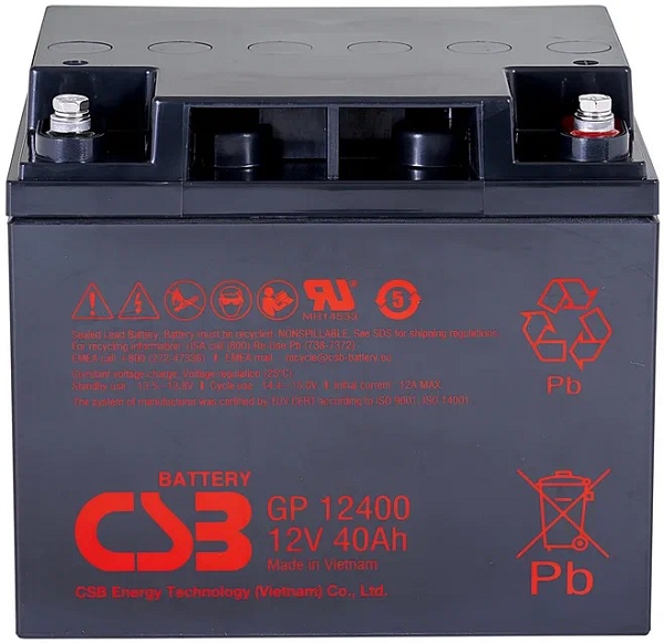 

Аккумулятор CSB GP12400 12В, 40Ач, GP12400