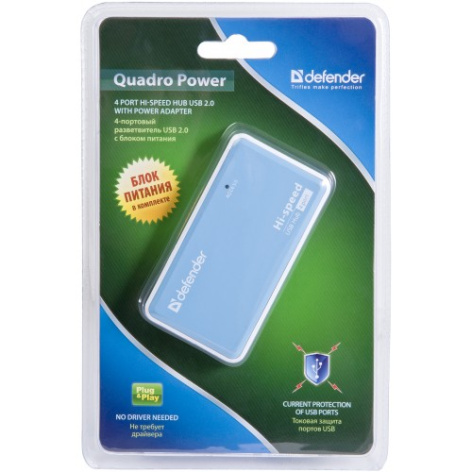 фото Разветвитель USB 2.0 Defender QUADRO POWER в Омске