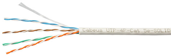 фото Кабель витая пара U/UTP 5e кат. 4 пары Cabeus UTP-4P-Cat.5e-SOLID-LSZH-GY-LIGHT-100 в Омске