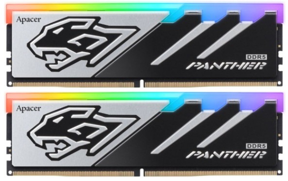 

Модуль памяти DDR5 64GB (2*32GB) Apacer Panther RGB AH5U64G60C6229BAA-2 PC5-48000 6000MHz CL38, Panther RGB