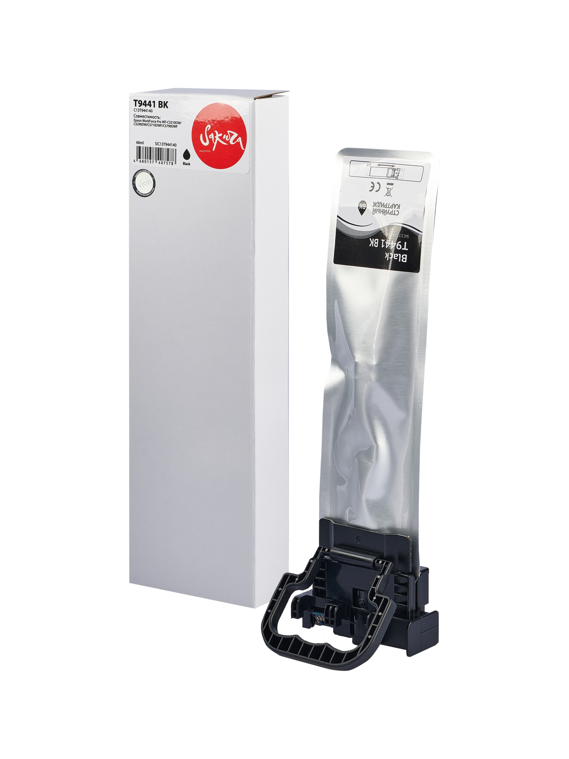 

Контейнер с чернилами Sakura C13T944140 (T9441 BK) для Epson WorkForce Pro WF-C5210DW/C5290DW/C5710DWF/C5790DWF, пигментный тип чернил, черный, 3000 к, C13T944140 (T9441 BK)