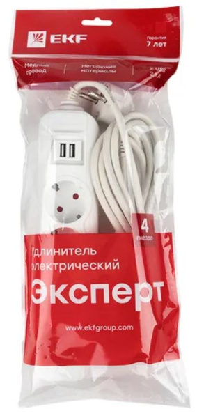 фото Удлинитель  EKF UBA16-2USB-4-05i в Казани