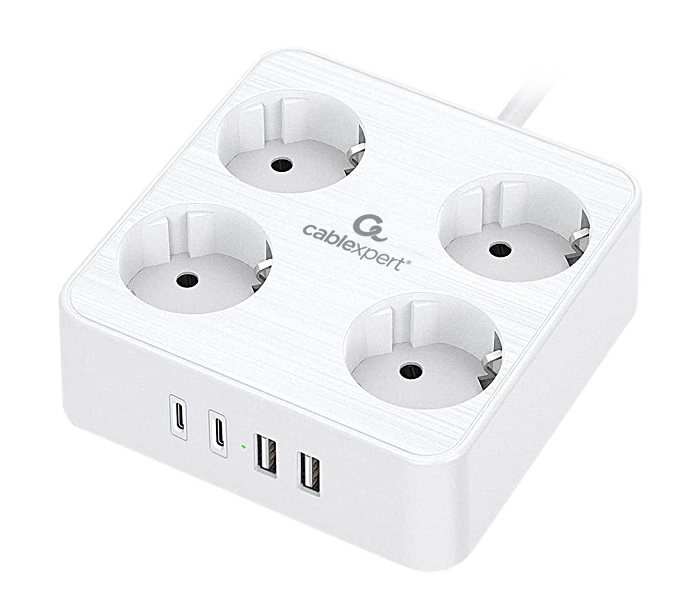 

Сетевой фильтр Cablexpert PLT-4-C2U2-W-2 Plate 4р, 10А, 2xType-C PD, 20Вт, 2xUSB, 2м, ур.защиты 4+, белый, коробка, PLT-4-C2U2-W-2