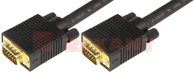 

Кабель Rexant 17-5505 VGA plug - VGA plug 3м, gold, с ферритами, 17-5505