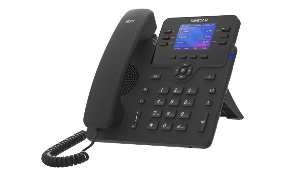 

Телефон VoiceIP Dinstar C63G 10/100/1000, 2,8" 3 SIP аккаунта, ЖК дисплей 320x240, 6 программируемых клавишь, поддерживаешь до 6ти панелей расширения, C63G