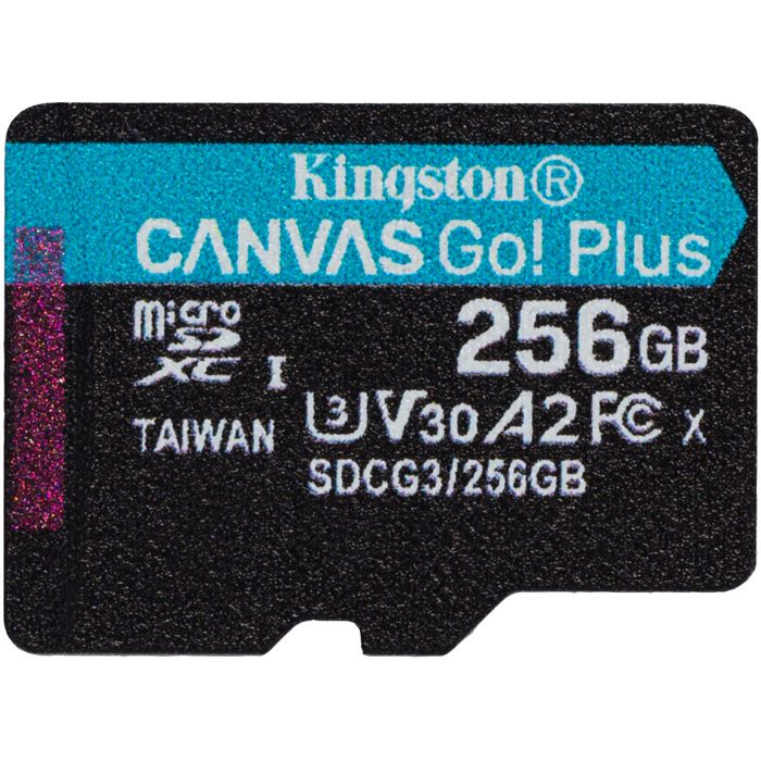 

Карта памяти 256GB Kingston SDCG3/256GBSP microSDXC, UHS-II Class U3 V30 A2, чтение: 170Мб/с, запись: 90Мб/с, без адаптера, SDCG3/256GBSP