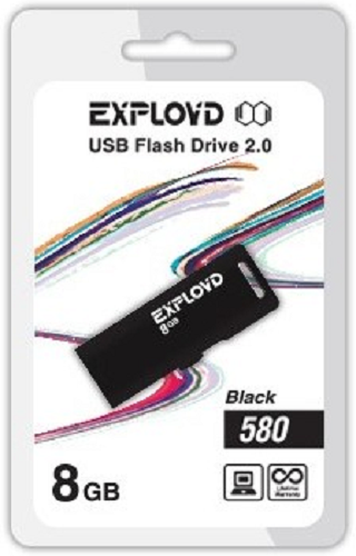 

Накопитель USB 2.0 8GB Exployd 580 чёрный, 580